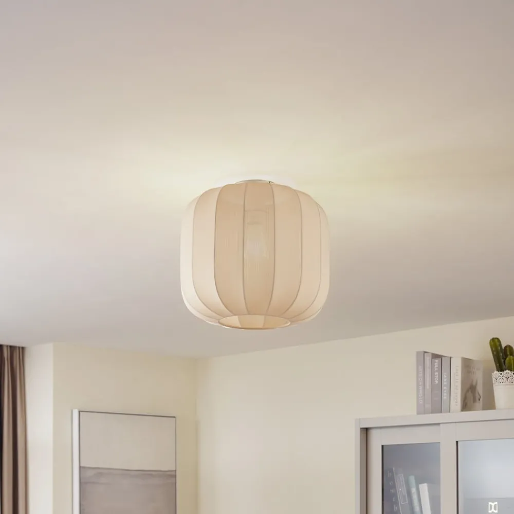 Lindby Helin taklampe, beige, stoff, Ø 35 cm| Taklamper