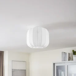 Lindby Helin taklampe, hvit, stoff, Ø 35 cm Discount