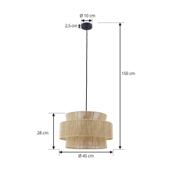 Lindby hengelampe Anuva, natur, papir, Ø 45 cm| Pendellamper