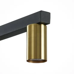 Lindby hengelampe Baliko, svart/messing, 5 lyskilder, GU10| Pendellamper