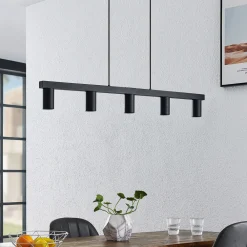Lindby hengelampe Baliko, svart, 116 cm, 5 lyskilder, GU10 Sale