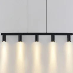 Lindby hengelampe Baliko, svart, 116 cm, 5 lyskilder, GU10 Sale