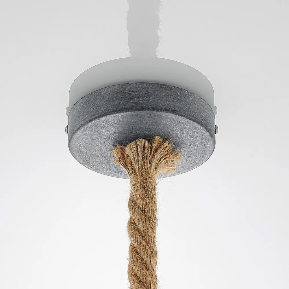 Lindby hengelampe Chaby, Ø 29 cm, 1 lyskilde, metall, tau Discount