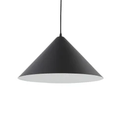 Lindby hengelampe Clarine, svart/hvit, Ø 50 cm, metall| Pendellamper