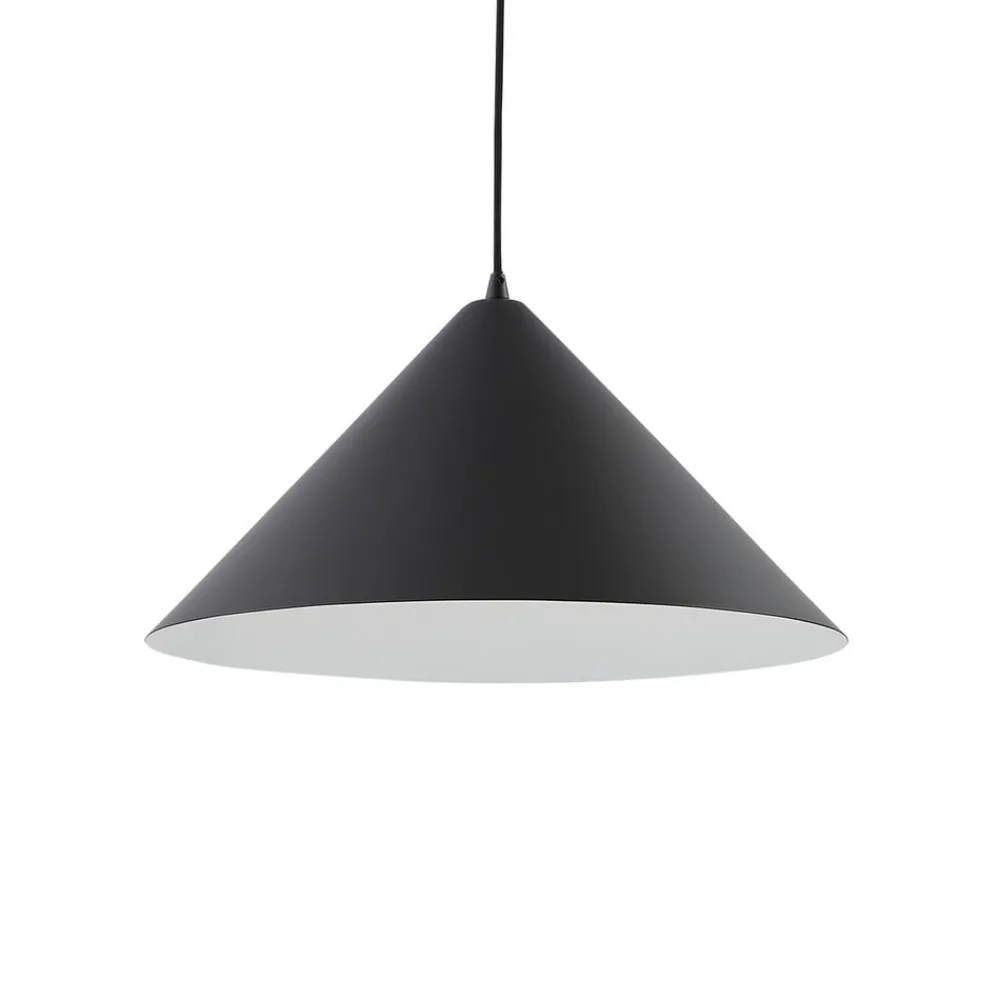 Lindby hengelampe Clarine, svart/hvit, Ø 50 cm, metall| Pendellamper