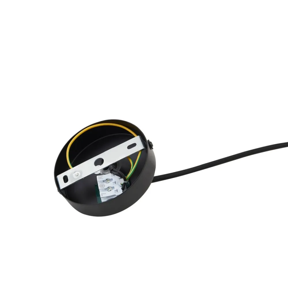 Lindby hengelampe Clarine, svart/hvit, Ø 50 cm, metall| Pendellamper