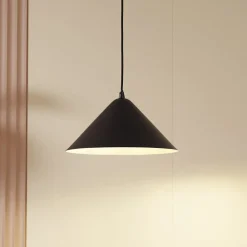 Lindby hengelampe Clarine, svart/hvit, Ø 32 cm, metall| Pendellamper