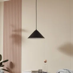 Lindby hengelampe Clarine, svart/hvit, Ø 32 cm, metall| Pendellamper