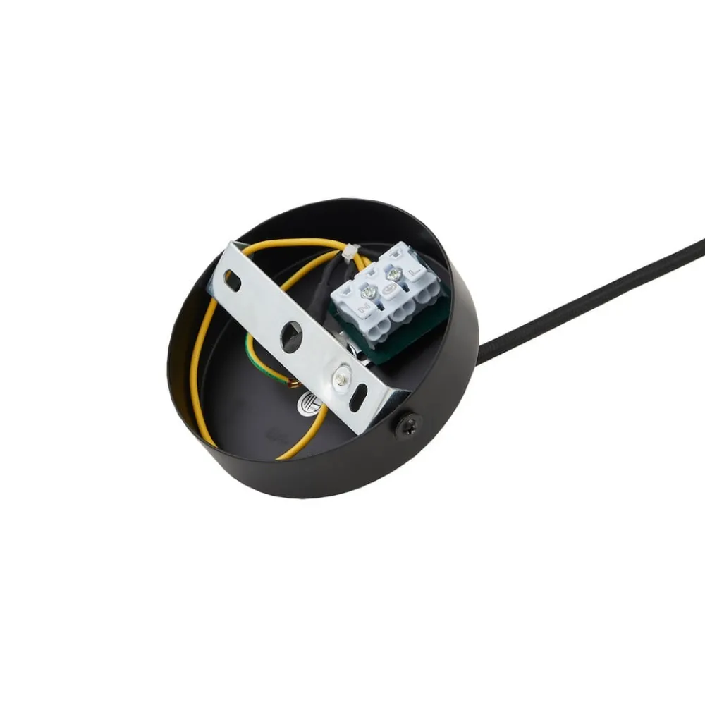 Lindby hengelampe Clarine, svart/hvit, Ø 32 cm, metall| Pendellamper