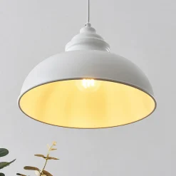 Lindby hengelampe Cliona, hvit, metall, Ø 31 cm, E27 Best