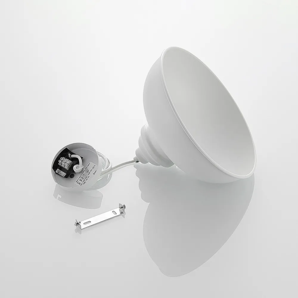 Lindby hengelampe Cliona, hvit, metall, Ø 31 cm, E27 Best