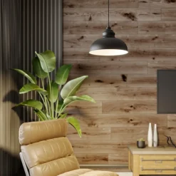 Lindby hengelampe Cliona, svart, metall, Ø 31 cm, E27 New