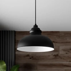 Lindby hengelampe Cliona, svart, metall, Ø 31 cm, E27 New