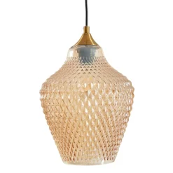 Lindby hengelampe Drakar, Ø 22 cm, 3 lyskilder, rav, glass| Pendellamper