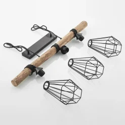 Lindby hengelampe Eldarion, 90 cm, 3 lyskilder, tre, E27| Pendellamper