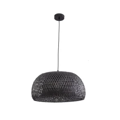 Lindby hengelampe Eskil, svart, bambus, Ø 46,5 cm| Pendellamper