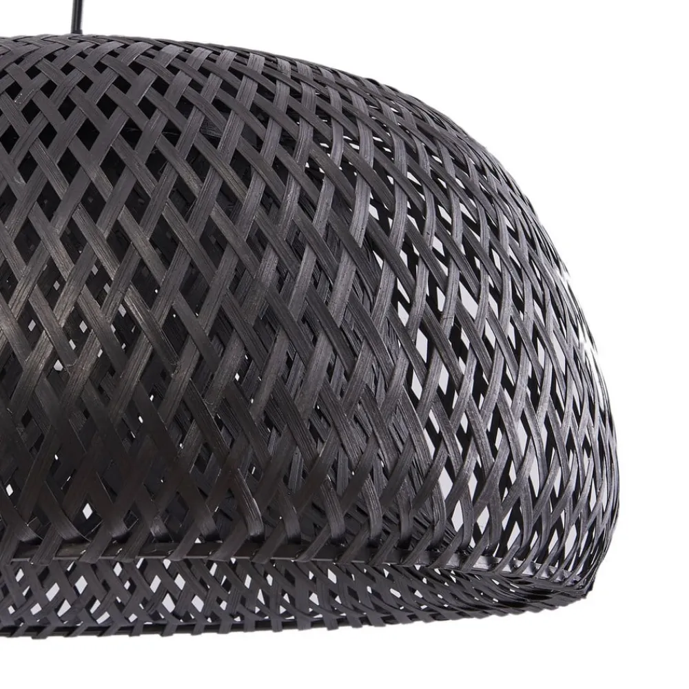 Lindby hengelampe Eskil, svart, bambus, Ø 46,5 cm| Pendellamper