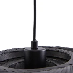 Lindby hengelampe Eskil, svart, bambus, Ø 46,5 cm| Pendellamper