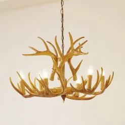 Lindby hengelampe Fibi, brun, gevir, 6 lyskilder E14 Clearance