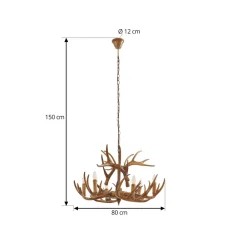 Lindby hengelampe Fibi, brun, gevir, 6 lyskilder E14 Clearance
