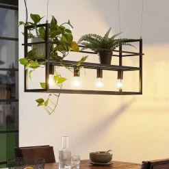 Lindby hengelampe Grisela, hylle, svart, metall, 120 cm Sale