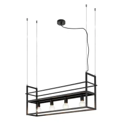 Lindby hengelampe Grisela, hylle, svart, metall, 120 cm Sale
