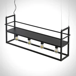 Lindby hengelampe Grisela, hylle, svart, metall, 120 cm Sale