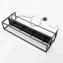 Lindby hengelampe Grisela, hylle, svart, metall, 120 cm Sale