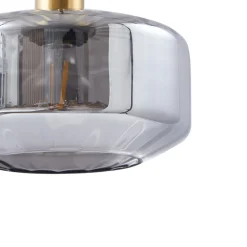 Lindby hengelampe Hildur, 1 lyskilde, Ø 22 cm, røykgrå, glass| Pendellamper