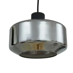 Lindby hengelampe Hildur, Ø 35 cm, røykgrå, glass, E27| Pendellamper