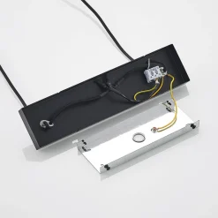 Lindby hengelampe Hinai, svart/grå/hvit, tekstil, 116 cm Hot