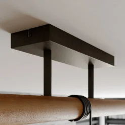 Lindby hengelampe Holgar, grå, 3 lyskilder, tre, metall, E27| Pendellamper