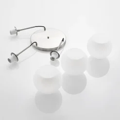 Lindby hengelampe Jurian, Ø 32 cm, 3 lyskilder, nikkel/opal, glass| Pendellamper