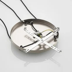 Lindby hengelampe Jurian, Ø 32 cm, 3 lyskilder, nikkel/opal, glass| Pendellamper