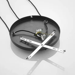 Lindby hengelampe Jurian, 32 cm, 3 lyskilder, svart/røyk, glass Best