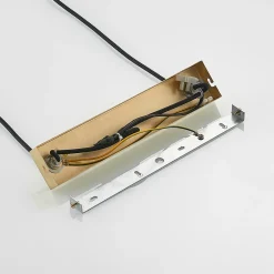 Lindby hengelampe Kiamo, 83 cm, messing, hvit, glass, G9 Clearance