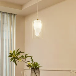 Lindby hengelampe Kupla, opal/klar, glass, 1 lyskilde, G9 Outlet