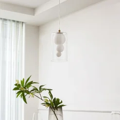 Lindby hengelampe Kupla, opal/klar, glass, 1 lyskilde, G9 Outlet