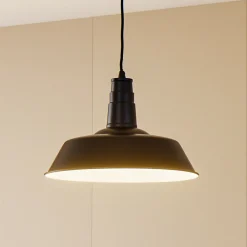 Lindby hengelampe Laylan, svart/hvit, Ø 36 cm, metall Discount