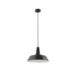 Lindby hengelampe Laylan, svart/hvit, Ø 36 cm, metall Discount
