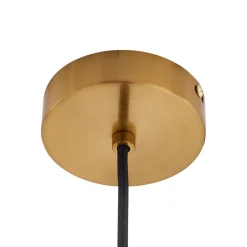 Lindby hengelampe Lelia, ravfarget, glass, Ø 35 cm