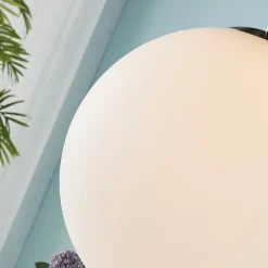 Lindby hengelampe Marike, Ø 40 cm, hvit, glass, kuppel, E27 New