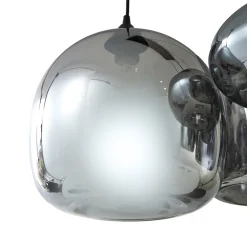 Lindby hengelampe Marla, 6 lyskilder, glass, røykgrå, 108 cm| Pendellamper