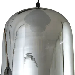 Lindby hengelampe Marla, 6 lyskilder, glass, røykgrå, 108 cm| Pendellamper