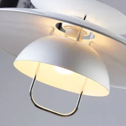 Lindby hengelampe Nadija, hvit, 43 cm, høydejusterbar, E27| Pendellamper