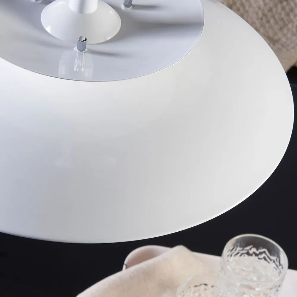 Lindby hengelampe Nadija, hvit, 43 cm, høydejusterbar, E27| Pendellamper