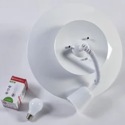 Lindby hengelampe Nadija, hvit, 43 cm, høydejusterbar, E27| Pendellamper