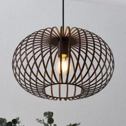 Lindby hengelampe Nahele, brun, metall, Ø 40 cm, E27 New