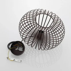 Lindby hengelampe Nahele, brun, metall, Ø 40 cm, E27 New