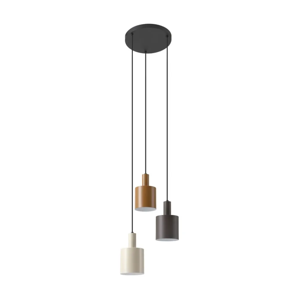 Lindby hengelampe Ovelia, brun/kaffe/beige, 3 lyskilder, E27 Outlet